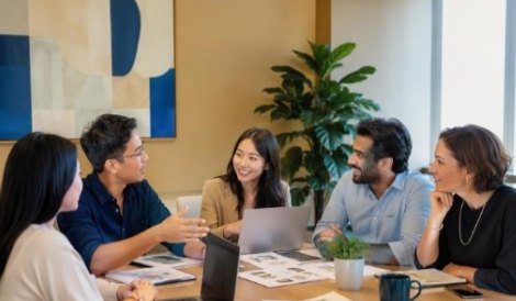 The ESL WAVE team in a meeting