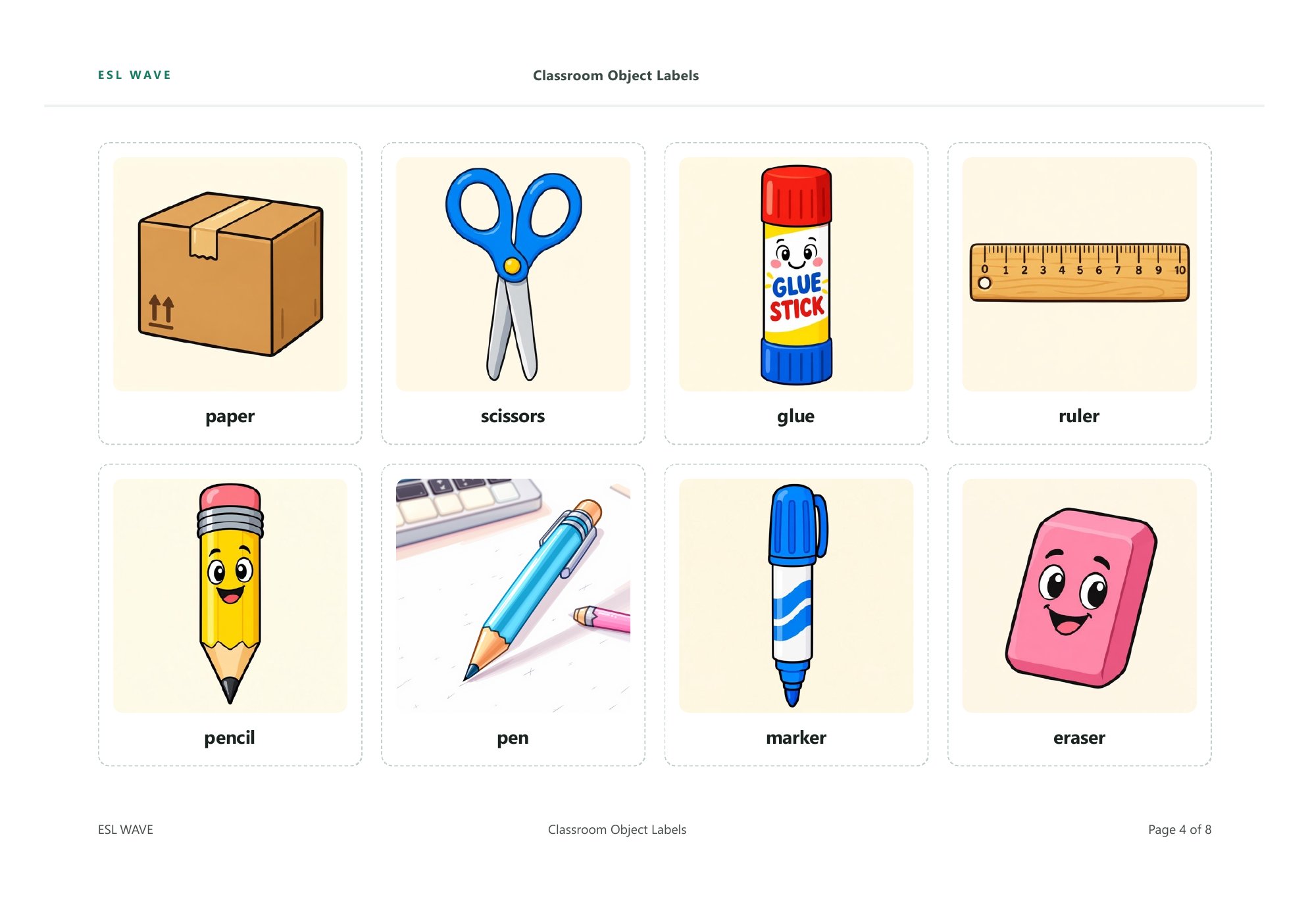 Classroom Object Labels — page 4 of 8