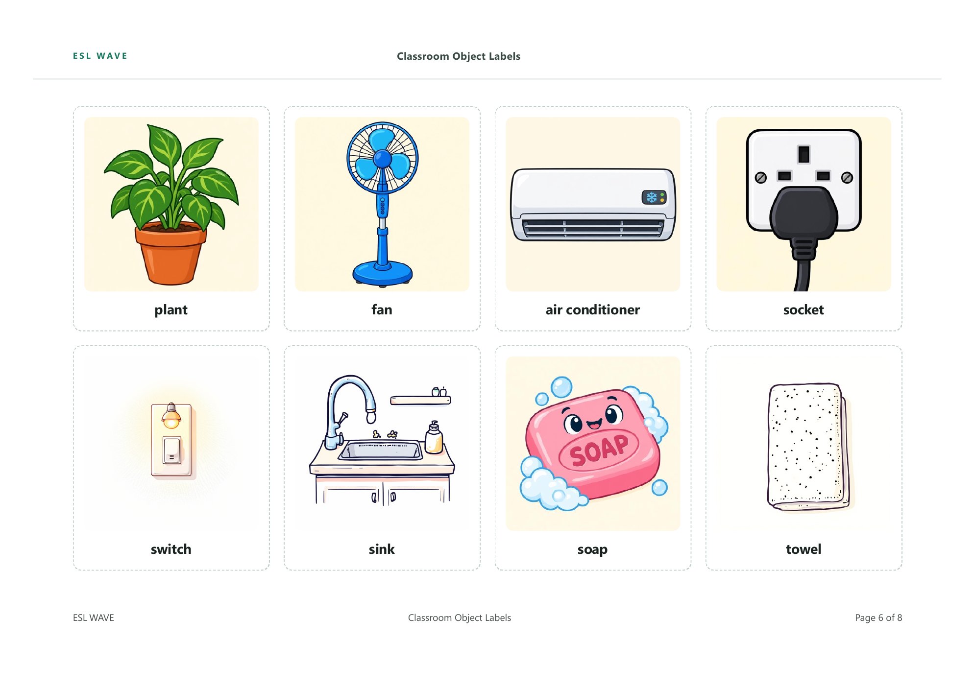Classroom Object Labels — page 6 of 8