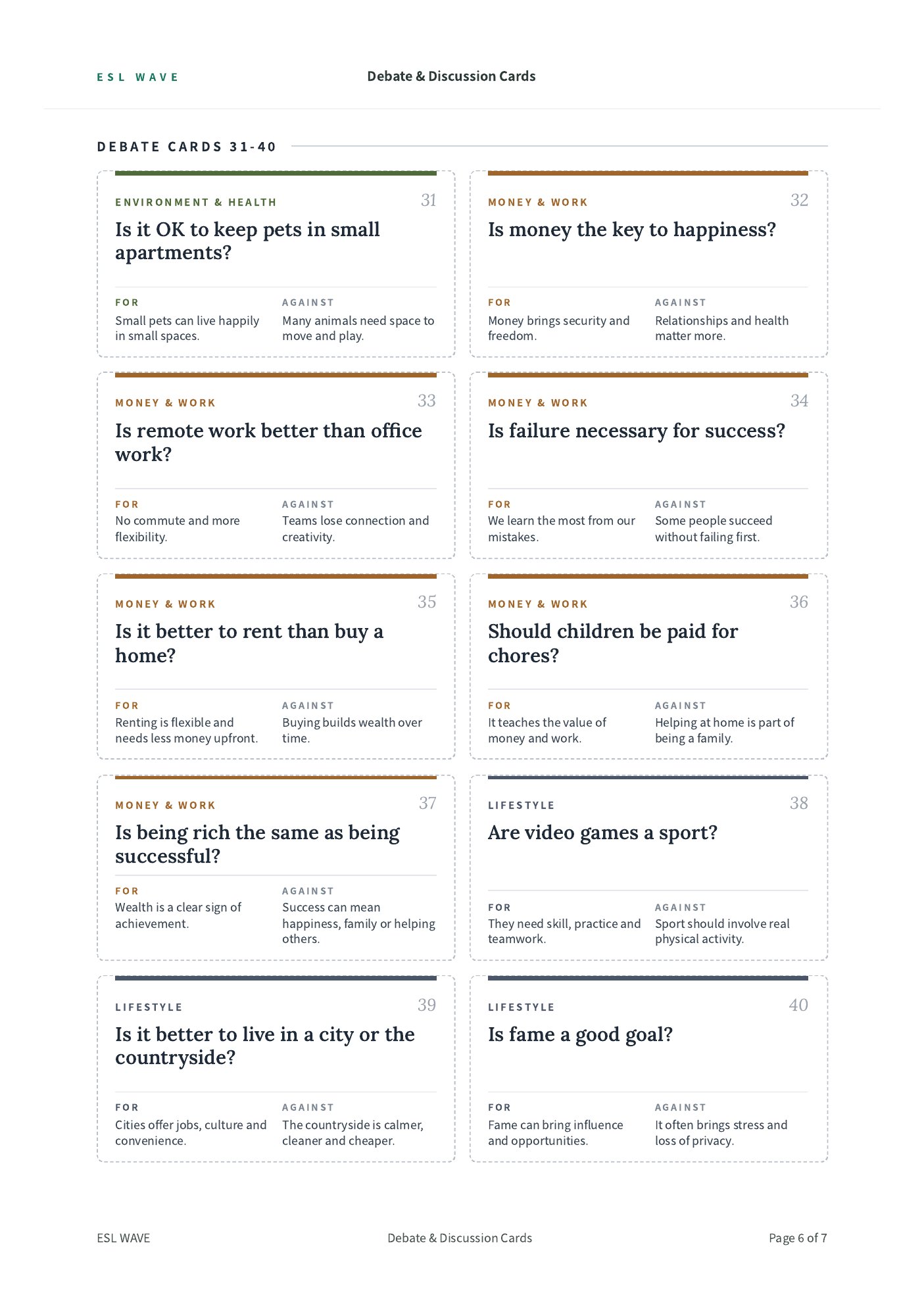 Debate & Discussion Cards — page 6 of 7