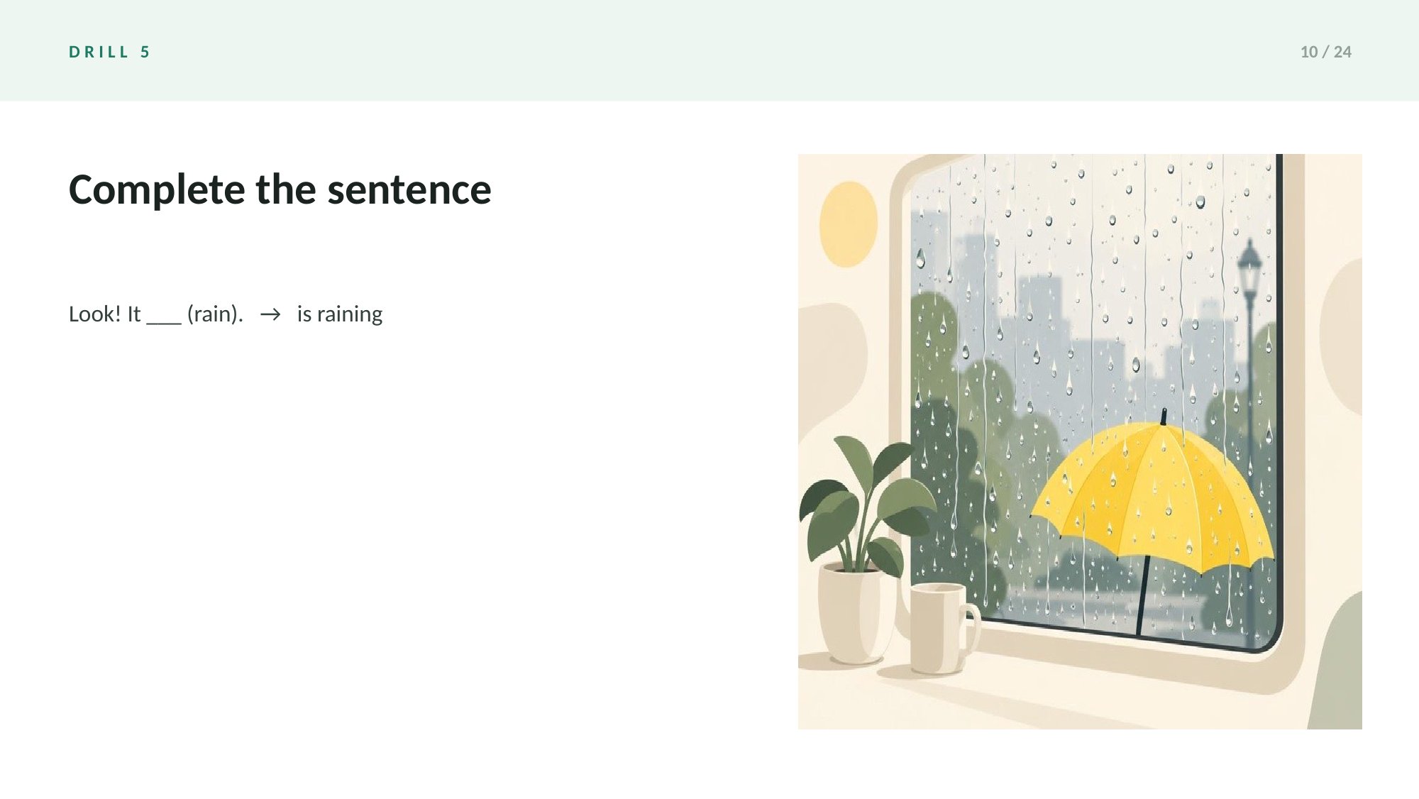 Grammar Drills: Present Tenses Deck — page 10 of 24