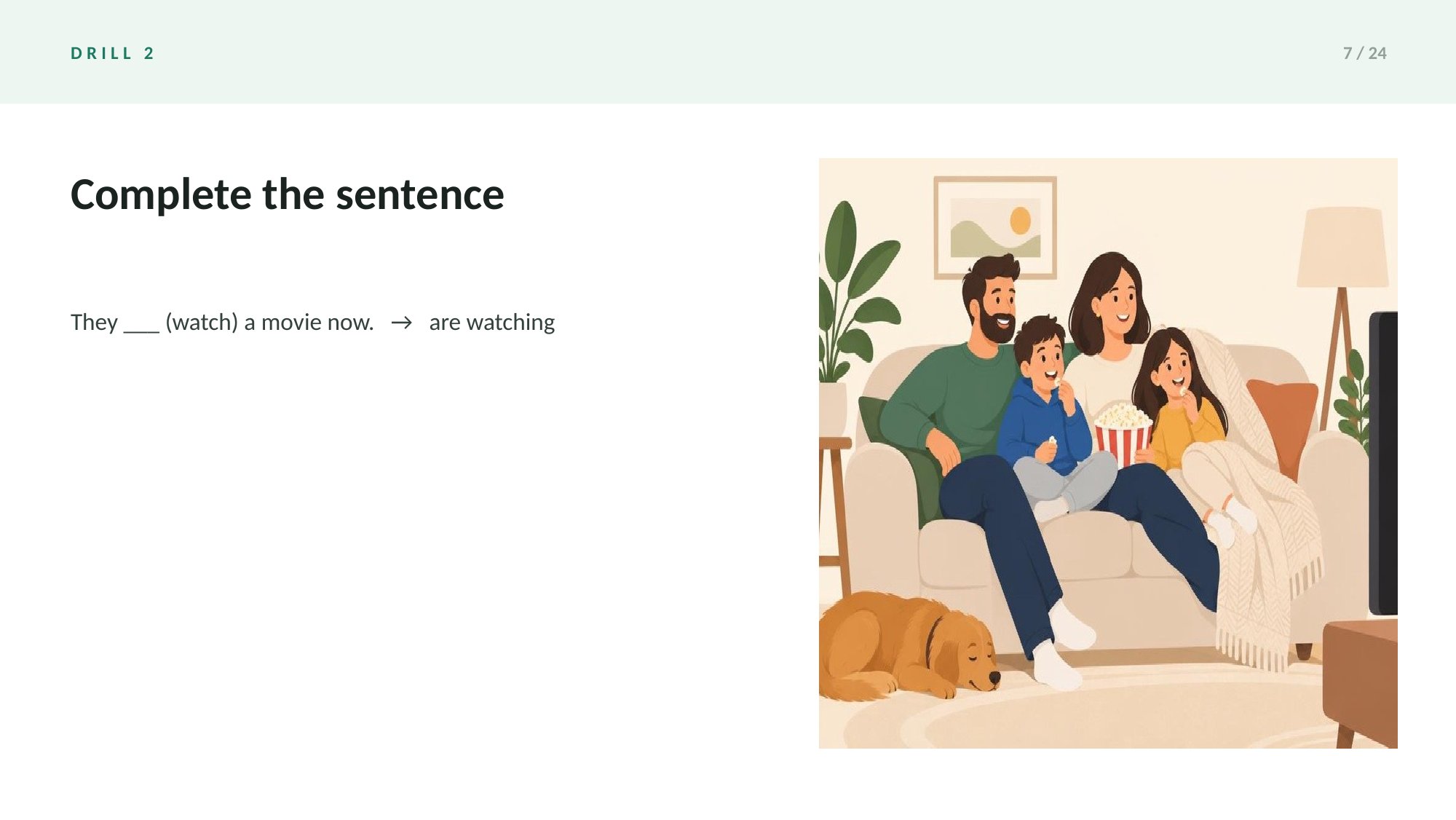 Grammar Drills: Present Tenses Deck — page 7 of 24