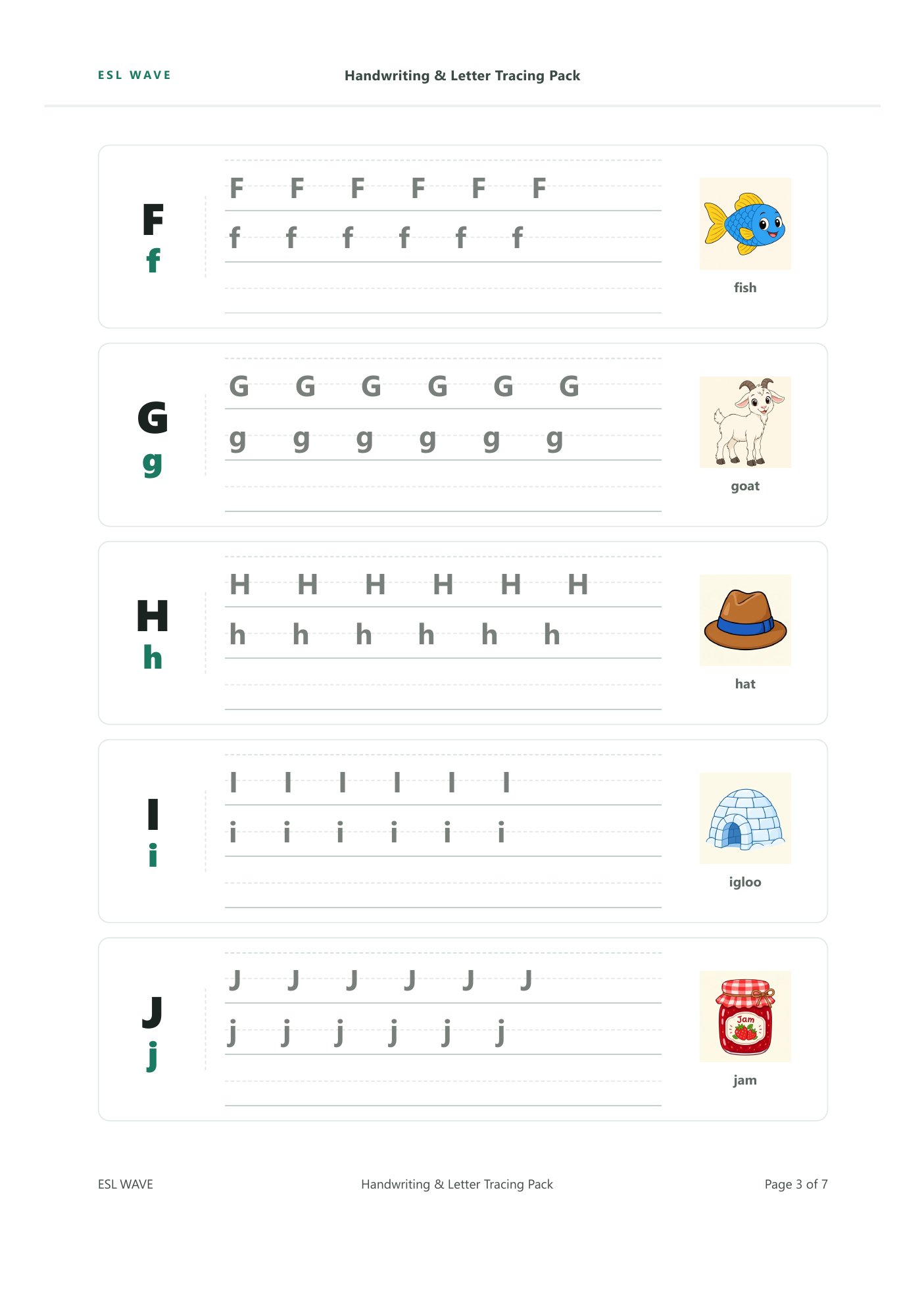 Handwriting & Letter Tracing Pack — page 3 of 7