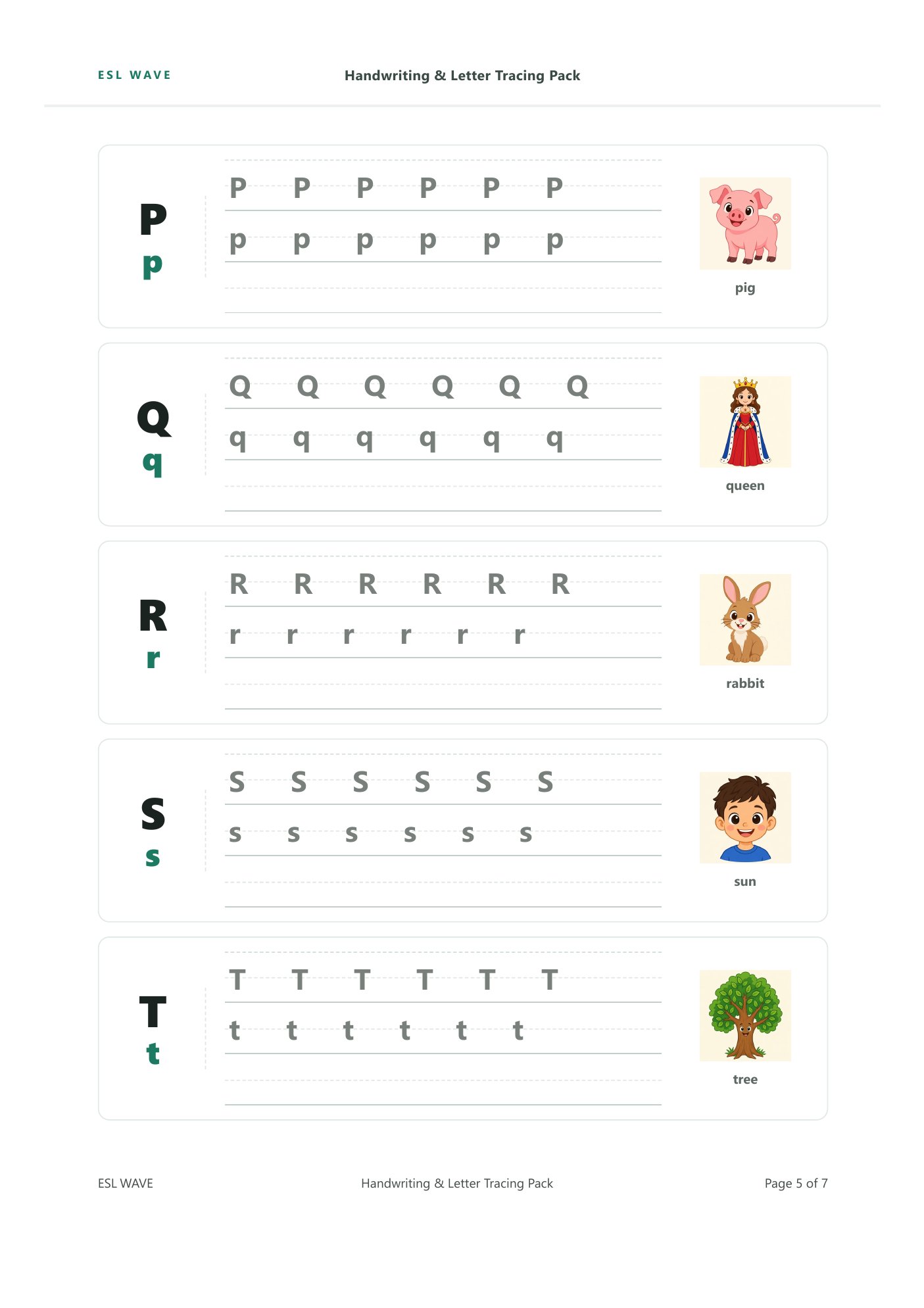 Handwriting & Letter Tracing Pack — page 5 of 7