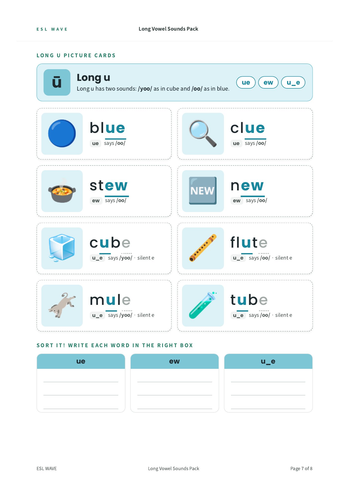 Long Vowel Sounds Pack — page 7 of 8