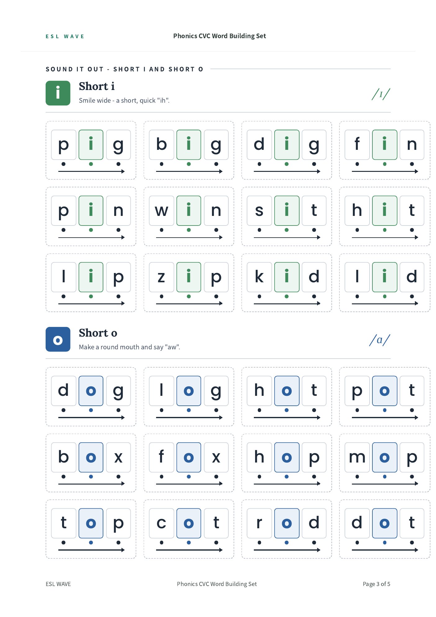 Phonics CVC Word Building Set — page 3 of 5