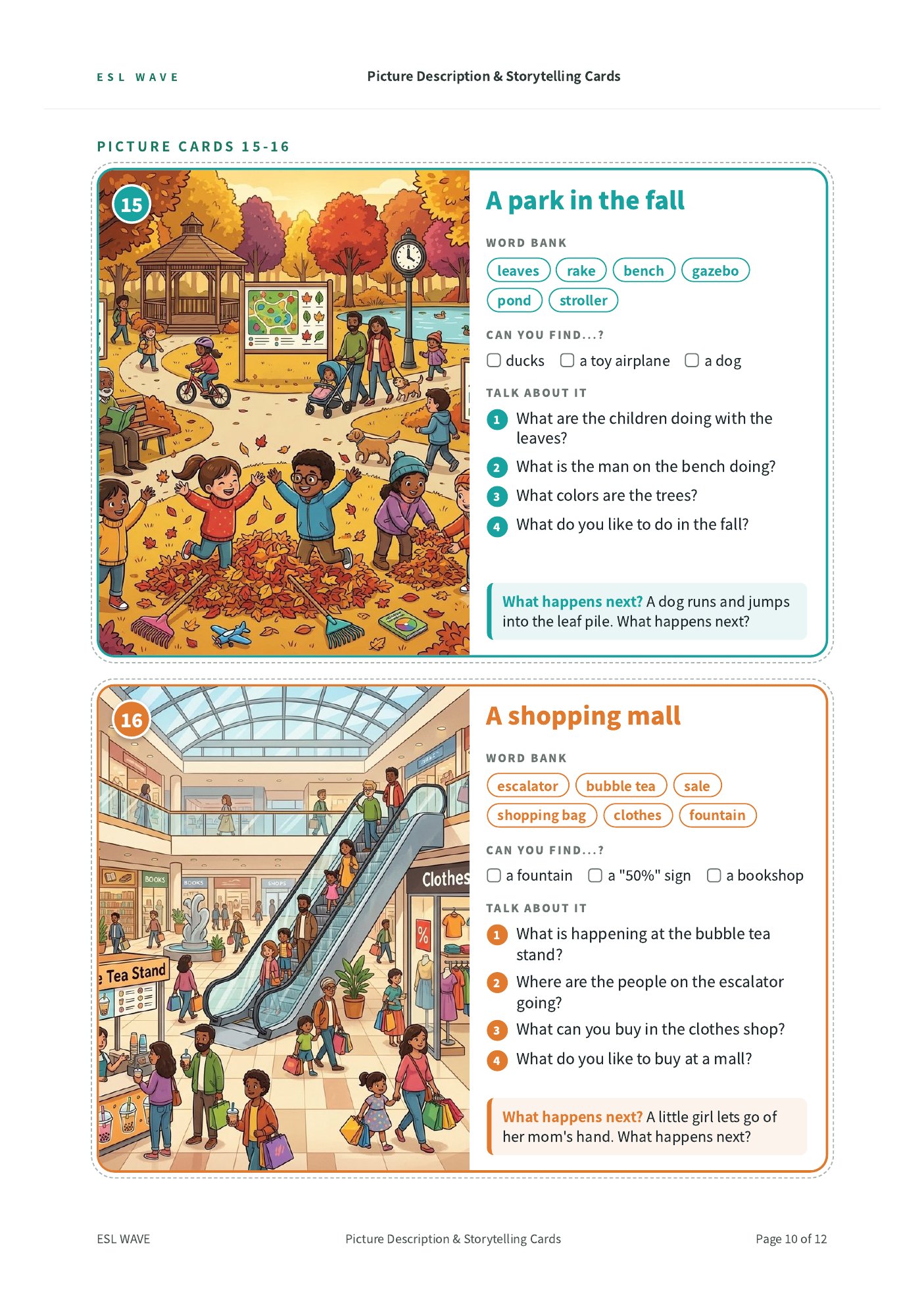 Picture Description & Storytelling Cards — page 10 of 12