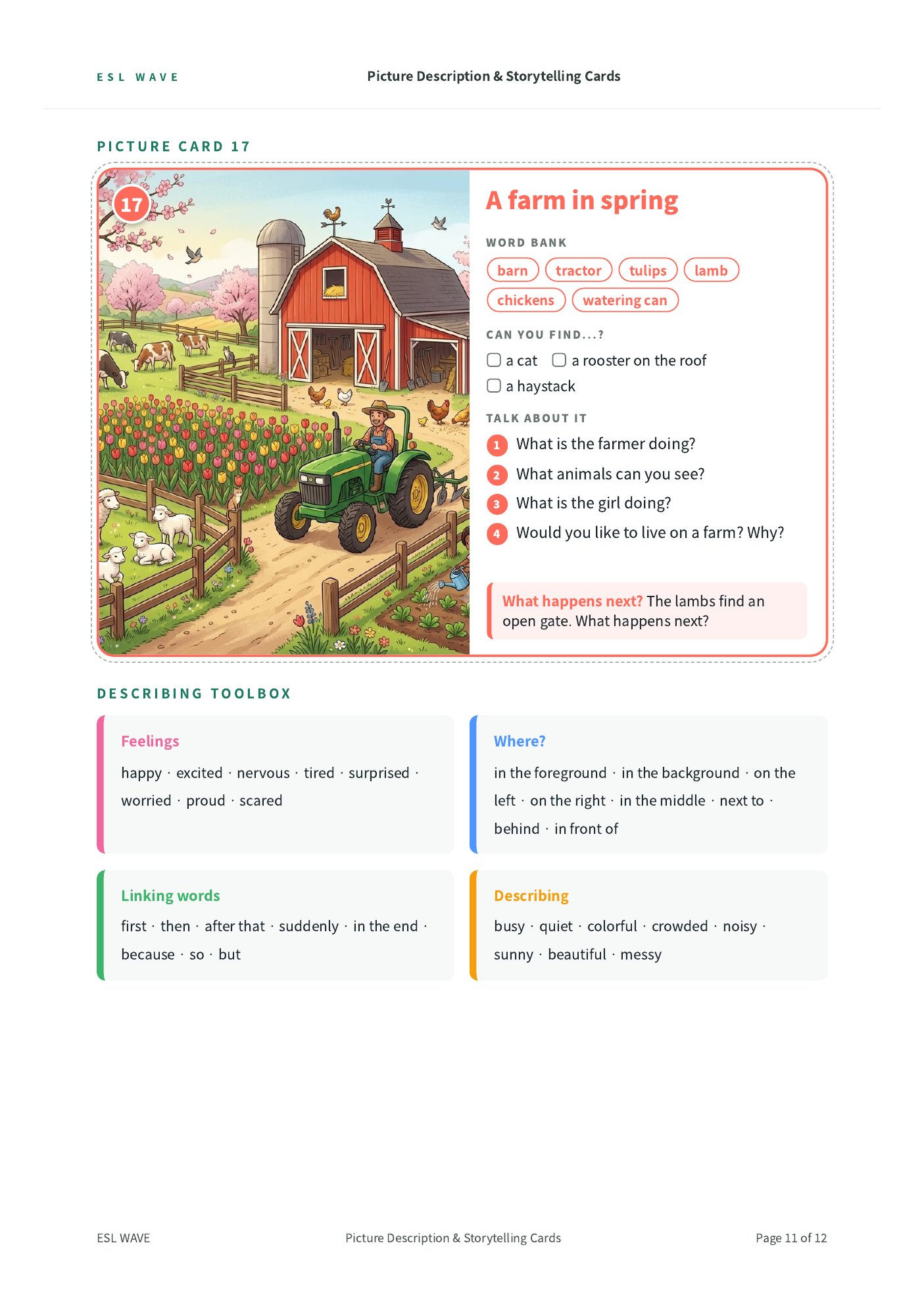 Picture Description & Storytelling Cards — page 11 of 12