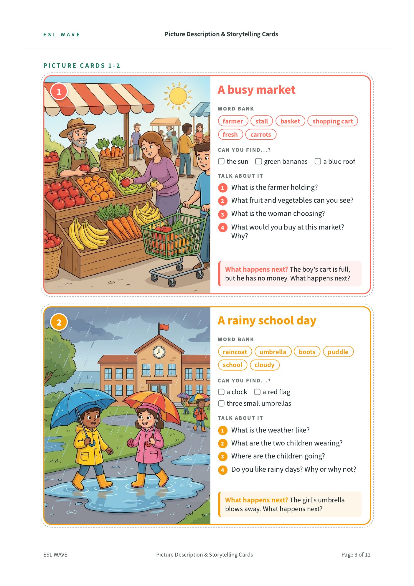 Picture Description & Storytelling Cards — page 3 of 12