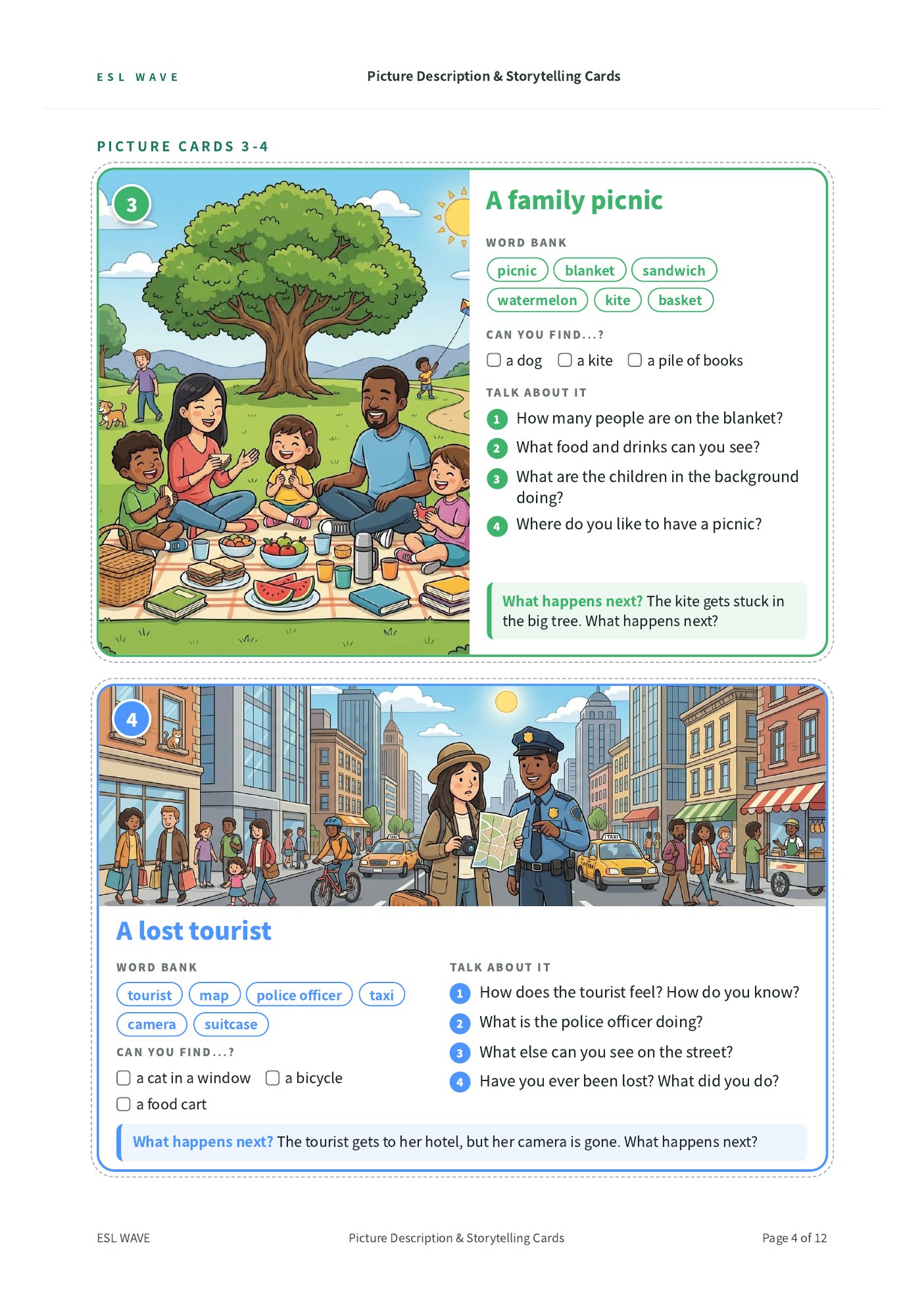 Picture Description & Storytelling Cards — page 4 of 12
