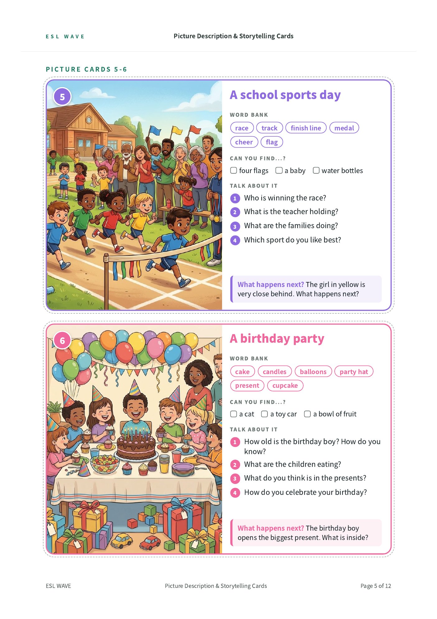 Picture Description & Storytelling Cards — page 5 of 12