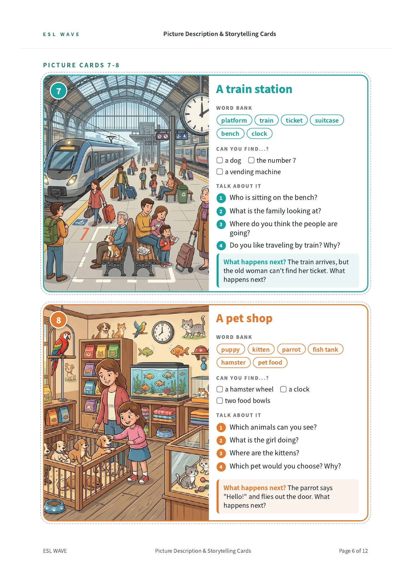 Picture Description & Storytelling Cards — page 6 of 12