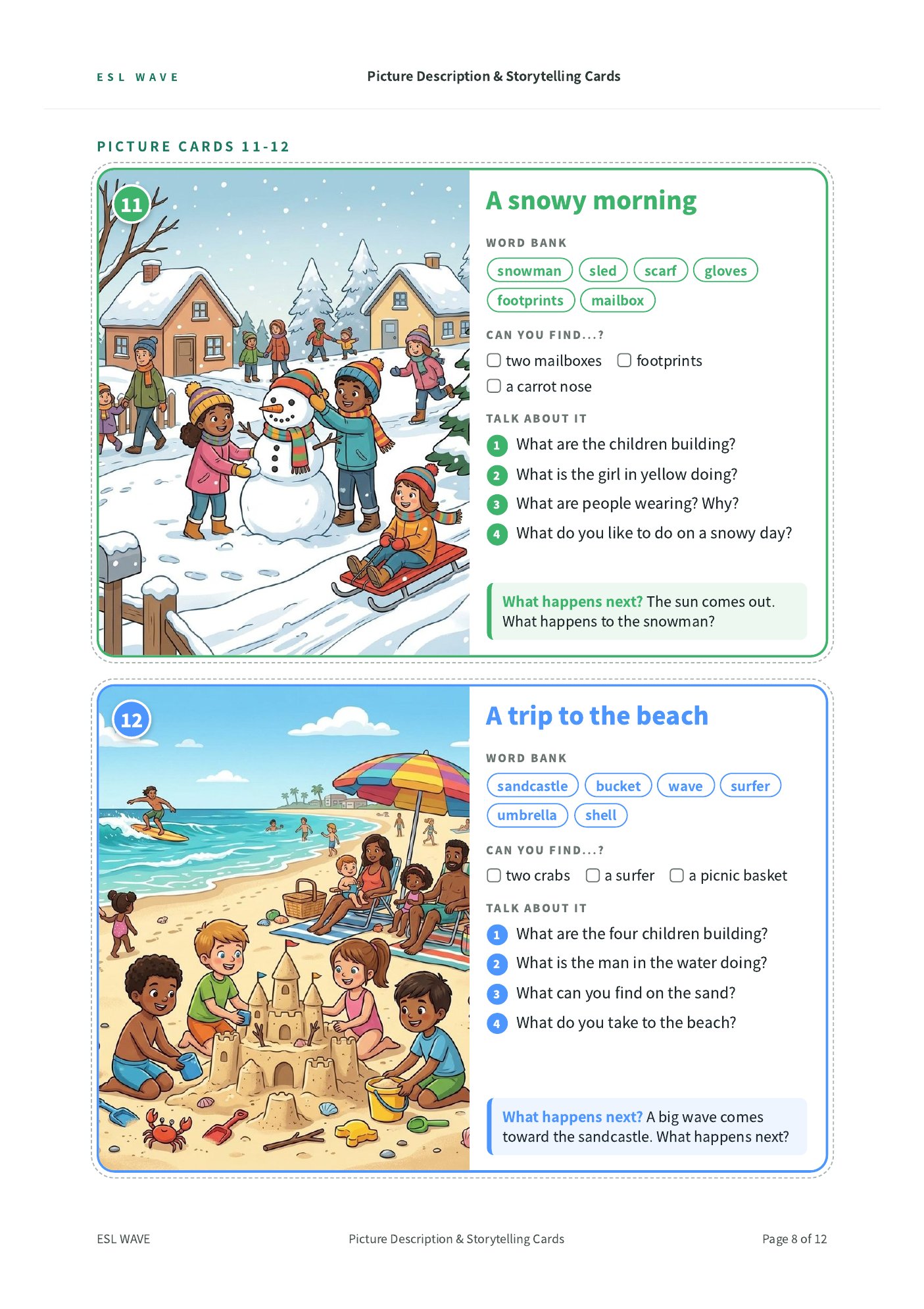 Picture Description & Storytelling Cards — page 8 of 12