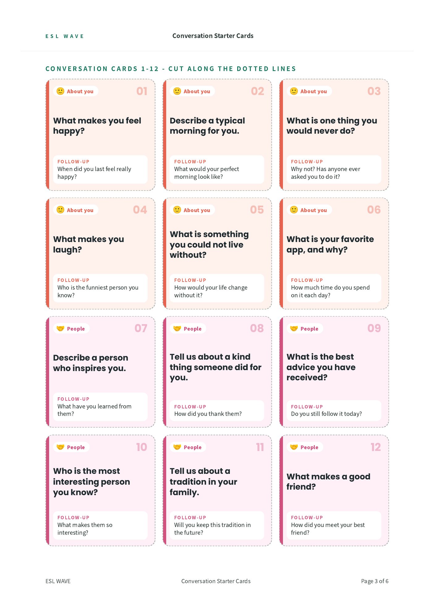 Conversation Starter Cards — page 3 of 6