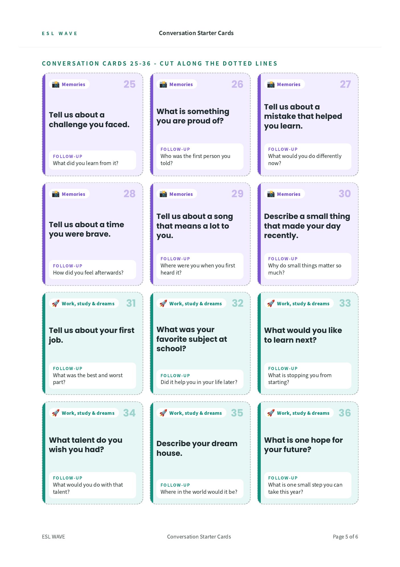 Conversation Starter Cards — page 5 of 6